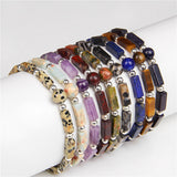 Women's Natural Amethyst Square Bead Bracelet – Jewelry Gift Ideas — 1