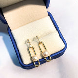 Women's Natural Freshwater Pearl Paper Clip Earrings – Gifts for Her — 5