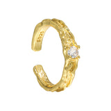 Women's Irregular Texture S925 Sterling Silver Open – Gifts for Her — 3