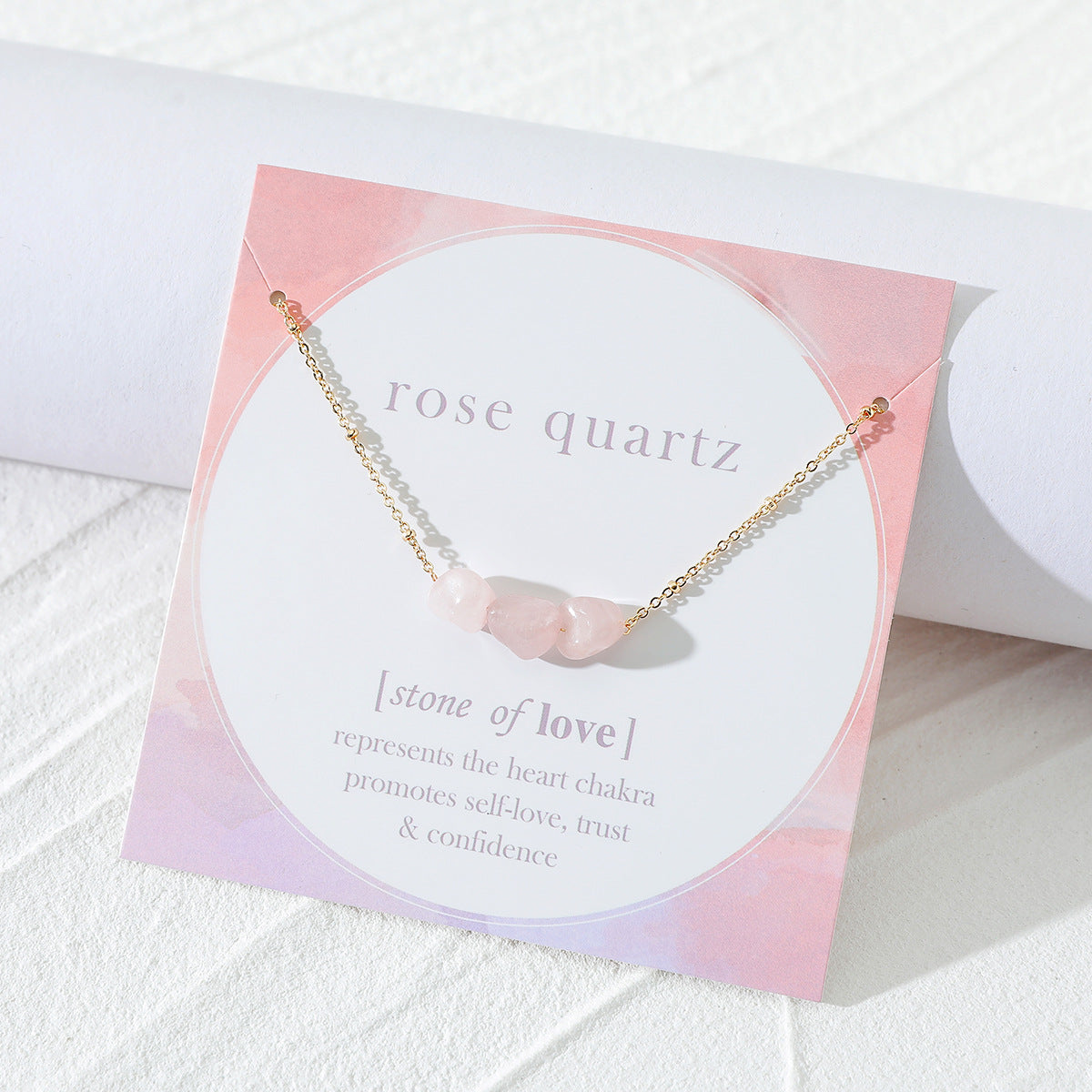 Jewelry Pure Color Rose Quartz Stone Necklace – Jewelry Gift Ideas — 1