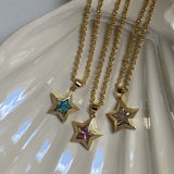 Copper Inlaid Zircon Five Point Star Pendant – Jewelry Gift Ideas — 4