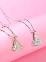 Scalloped Diamond Dress Necklace Sterling Silver – Jewelry Gift Ideas — 3