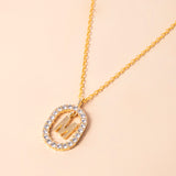 Crystal Letter Necklace Gold Name Initial – Jewelry Gift Ideas — 8