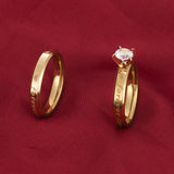 Men's And Women's Titanium Steel Diamond Coupler Rings – Gifts for Her — 2