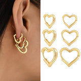Women's Simple Hollow Five-pointed Star Heart Earrings – Gifts for Her — 1