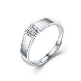 925 Sterling Silver Men's Platinum Moissanite Ring – Gifts for Him — 6
