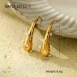 Popular Water Drop Pearl Titanium Steel Earrings – Everyday Gifts — 5