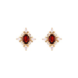 Vintage Premium Natural Pomegranate Earrings Ring – Thoughtful Gifts — 4