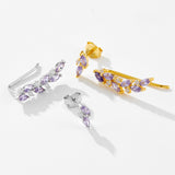 Sterling Silver Stud Diamond Branches Zircon Asymmetric – Gift Ideas — 8