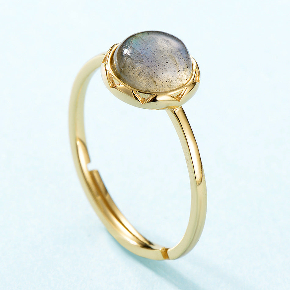 Blue Round Geometric Sterling Silver Ring – Useful Gifts — 1