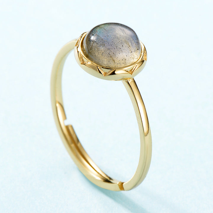 Blue Round Geometric Sterling Silver Ring – Useful Gifts — 1