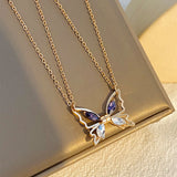 Zircon Set Butterfly Lover Necklace – Jewelry Gift Ideas — 2