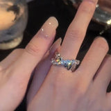 Female Light Luxury Small Zircon Cross Ring – Gifts for Her — 4