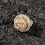 Rotatable DIY Letter Hip Hop Ring Micro Set Zircon – Creative Gifts — 3