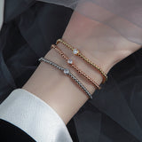 Rose Gold Inlaid Single Diamond Round Bead – Jewelry Gift Ideas — 1