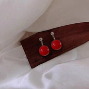 Red Petals Elegant High Sense New Year Earrings – Holiday Gift Ideas — 10