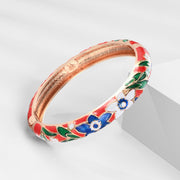 Blue Vintage Carved Flower Bracelet – Jewelry Gift Ideas — 4