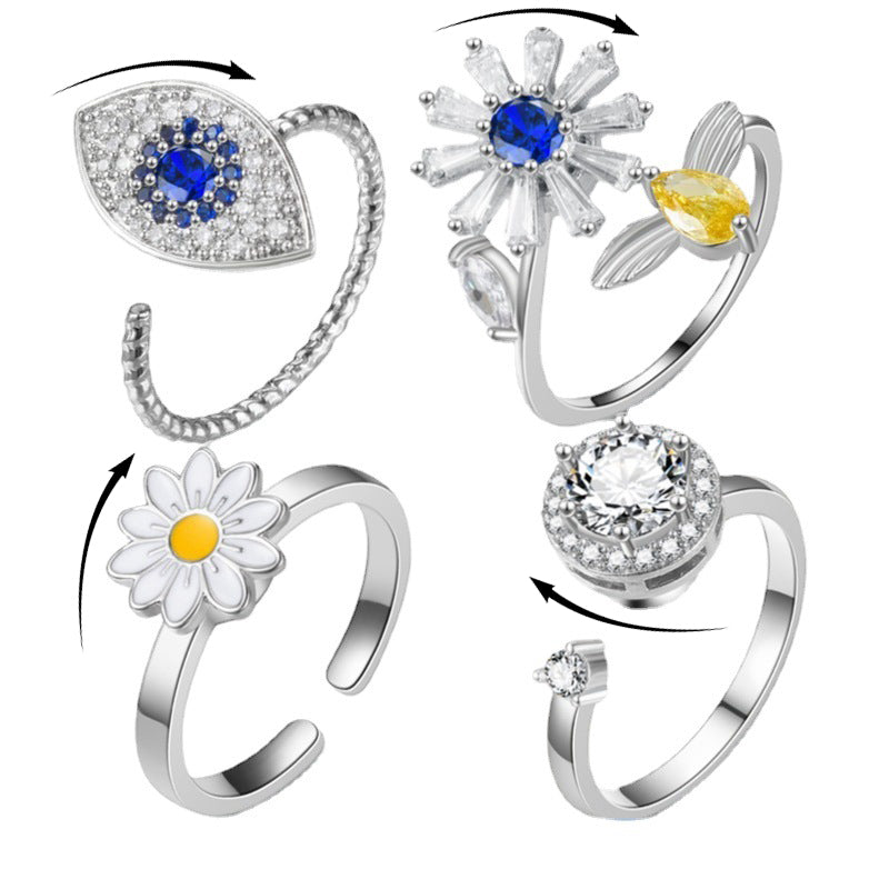 Turnable Rings Eyes Flowers Anxiety Rings – Jewelry Gift Ideas — 1