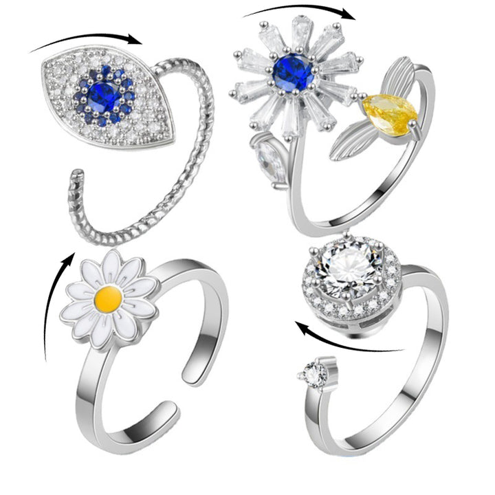 Turnable Rings Eyes Flowers Anxiety Rings – Jewelry Gift Ideas — 1