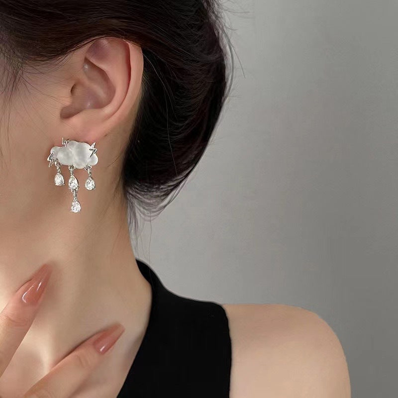 S925 Silver Cloud Lightning Raindrop Earrings – Special Occasion Gifts — 1