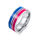 Bisexual Rainbow Flag Titanium Steel Pride Couple – Gifts for Couples — 5