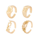 Shaped Rings Vintage Alloy Letter Cutout Heart Rings – Useful Gifts — 4