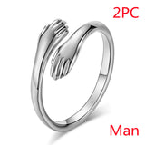Alloy Simple Hands Hug Ring Opening Adjustable – Jewelry Gift Ideas — 17
