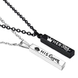 Trendy Crown Her King His Queen Bar Pendant – Jewelry Gift Ideas — 4