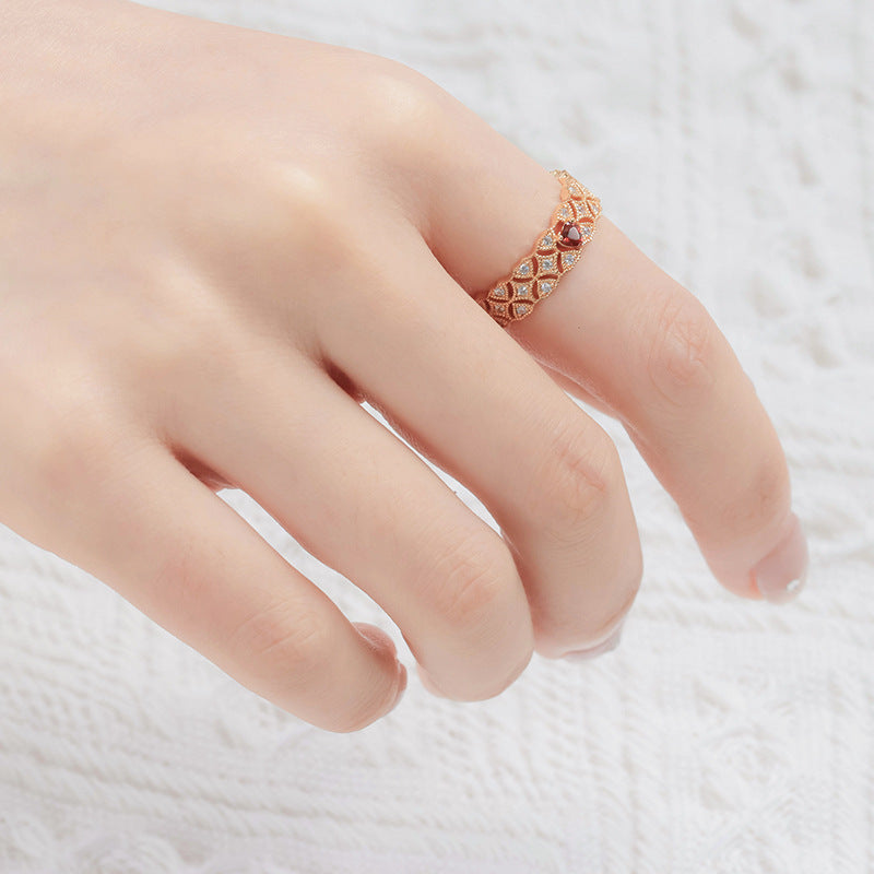Pomegranate Light Luxury Wide Ring – Small Gift Ideas — 1