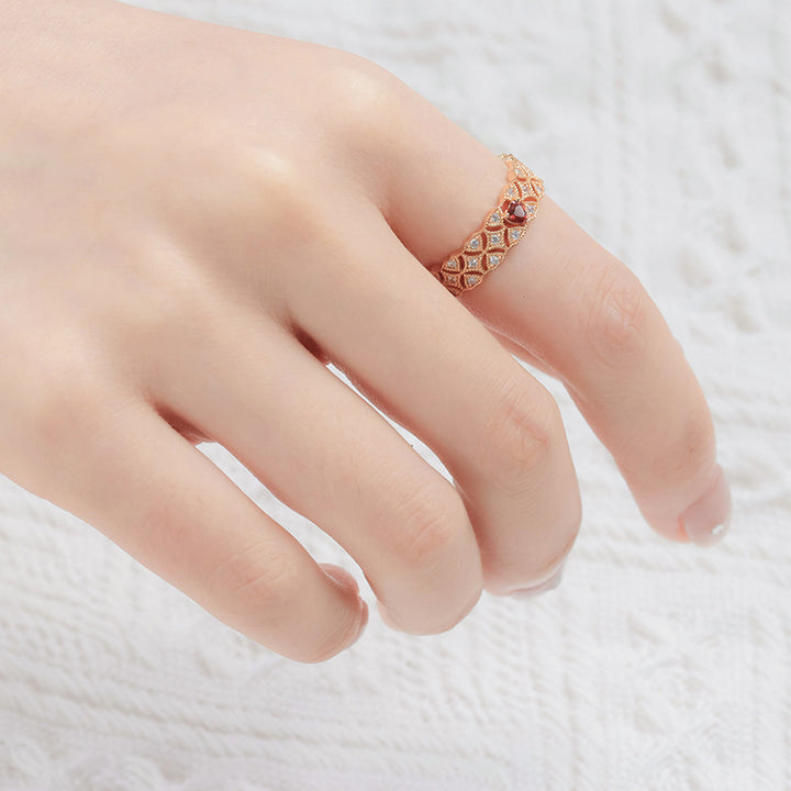 Pomegranate Light Luxury Wide Ring – Small Gift Ideas — 1