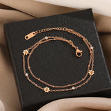 Women's Double Layer Simple Titanium Steel Feet Chain – Gifts for Her — 2