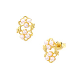 Women's Leaf Flower Pearl Earrings – Gifts for Her — 3