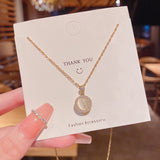 Rotatable Opal Titanium Steel Necklace Female – Jewelry Gift Ideas — 6