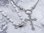 Vintage Pearl Cross Coin Pendant Necklace Women's – Jewelry Gift Ideas — 6