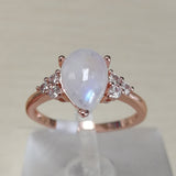 Natural Semi-Precious Moonstone Ring Simple – Everyday Gifts — 2