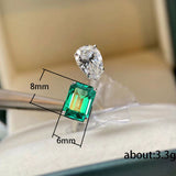 Emerald Tourmaline Princess Ring Geometric Shape – Surprise Gifts — 5
