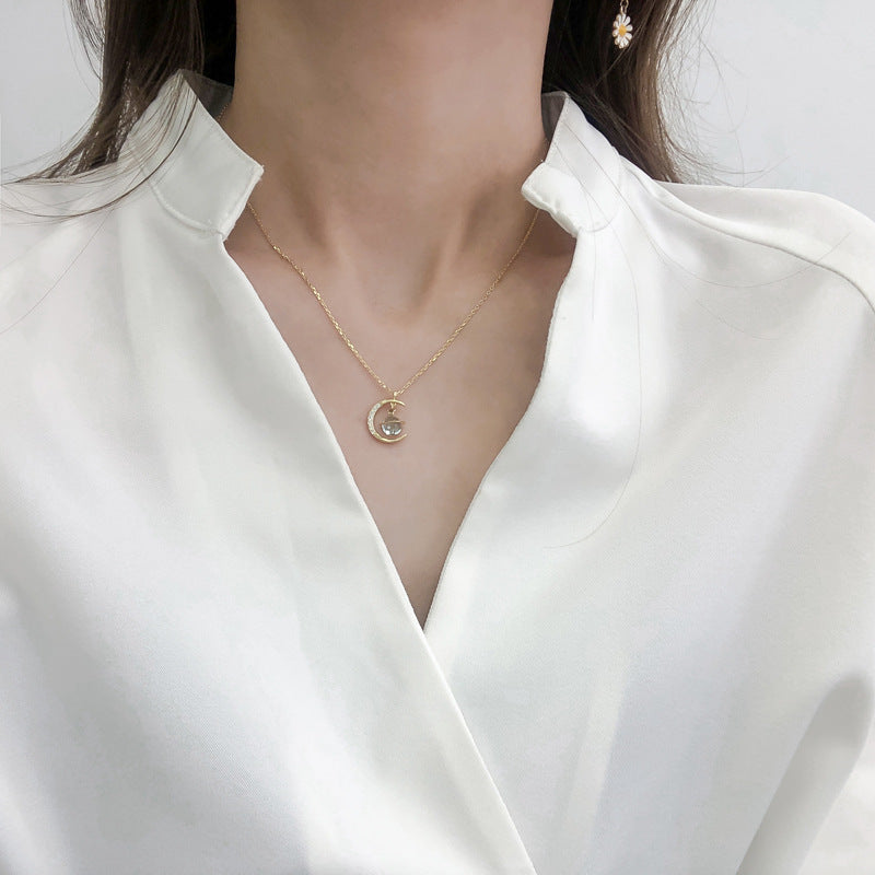 Crystal Moon Cosmic Necklace Female Cold Wind – Jewelry Gift Ideas — 1