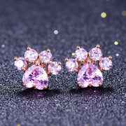 Fashion Cat Footprints Crystal Earrings For Women – Stylish Gifts — 14