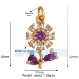 Pure Copper Micro-inlaid Color Flower Zircon Hollow – Small Gift Ideas — 11