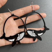 Acrylic Dangle Earrings Round Asymmetric Black – Jewelry Gift Ideas — 19