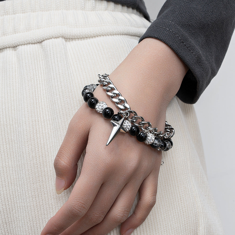 Titanium Steel Colorless Cuban Bracelet – Jewelry Gift Ideas — 1