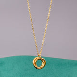 Golden Three Ring Necklace For Women – Jewelry Gift Ideas — 4