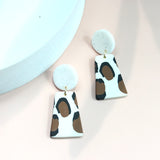 Women's Delicate Metal Panel Clay Earrings – Gifts for Her — 2