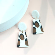 Women's Delicate Metal Panel Clay Earrings – Gifts for Her — 2