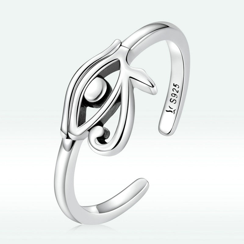 Sterling Silver S925 Simple Eye Guard Ring – Stylish Gifts — 1