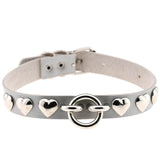 Women's Bar Hip-hop Heart Rivet Round Ring Leather – Gifts for Her — 18