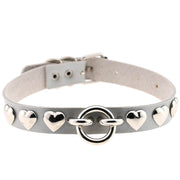 Women's Bar Hip-hop Heart Rivet Round Ring Leather – Gifts for Her — 18