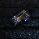 Handmade Thai Silver Meteor Ring Male Diamond Gold – Gifts for Him — 1