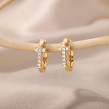 Aesthetic Stainless Steel Hoop Earrings For Women Gold – Gifts for Her — 4