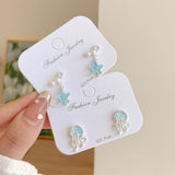 Clear Ocean Jellyfish Earrings Female Silver Needle – Gifts for Her — 5